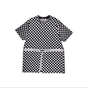 Givenchy Checkered Crop Top Zipper Attached T-Shirt